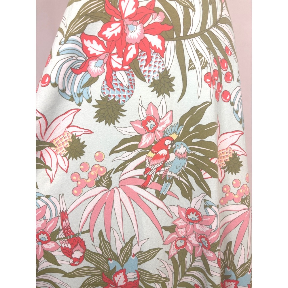Floral Maxi Dress Womens MP Mint Green Tropical Novelty Print Cruise Vacation - Picture 3 of 11